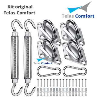 Retangular 4x2m cinza com Kit instalação -Telas Comfort